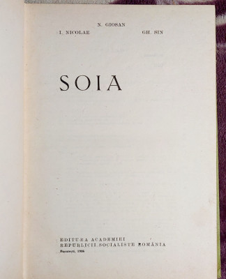 Soia - N. Giosan; I. Nicolae ; Gh. Sin foto