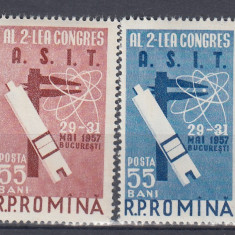 ROMANIA 1957 LP 431 AL II-LEA CONGRES A.S.I.T. SERIE MNH