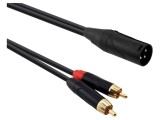 Cablu RCA x2 la XLR 3 pini masculin 1m negru PVC REDS MUSIC