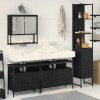 VidaXL Set de mobilier pentru baie cu raft cu ușă 4 pcs Stejar negru 3334406