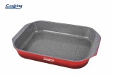 TAVA ALUMINIU CU ACOPERIRE CERAMICA 39.5x26 CM, RED LINE, COOKING