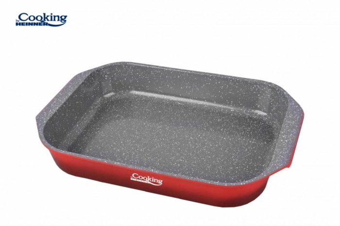 TAVA ALUMINIU CU ACOPERIRE CERAMICA 39.5x26 CM, RED LINE, COOKING