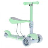 Tricicleta 3in1 cu Trotineta si Skateboard, Roti LED, Verde, AVX-K6625, Copii, Scaun Ajustabil, Ghidon Reglabil, +3 Ani, Max 20kg