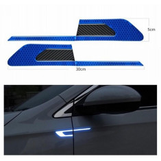 Set 2 stickere reflectorizante bumerang cu insertie carbon 5d, culoare albastra