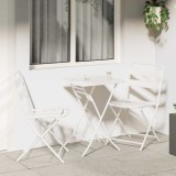 Set Bistro pliabil 3 piese Alb Oțel