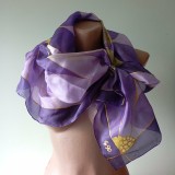 Batic UNICAT amplu, Mătase Naturală fina &ndash; Pictat Manual, Semnat, Stare Nouă- Nepurtat