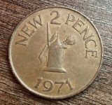 C50 - Moneda foarte veche - Anglia - Guersnsey - 2 new pence - 1971