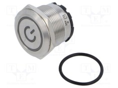 Comutator anti-vandalism E-SWITCH 2 poziții SPST 20A 250V IP67 LED roșu