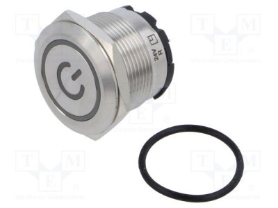 Comutator anti-vandalism E-SWITCH 2 poziții SPST 20A 250V IP67 LED roșu foto