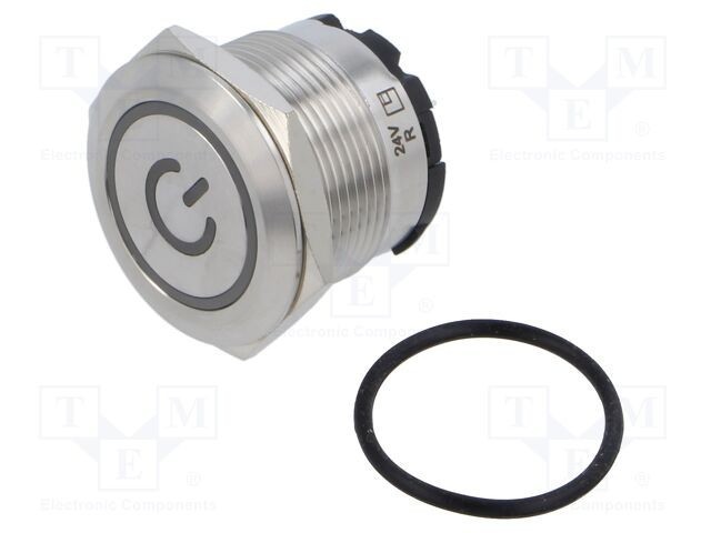 Comutator anti-vandalism E-SWITCH 2 poziții SPST 20A 250V IP67 LED roșu