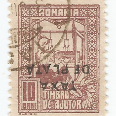 |Romania, LP XII.5b/1918, Timbru de aj. TAXA DE PLATA, supr. ranv. , eroare, obl