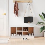 vidaXL Banchetă pantofar &bdquo;ALTA&rdquo;, alb, 100x35x45 cm, lemn masiv de pin