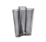 Vaza flori sticla gri 18 x 14 x 20 cm