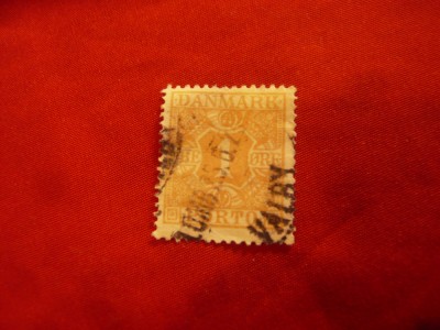 Timbru Danemarca 1922 1 ore Porto orange ,stampilat foto