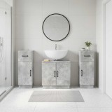 Cumpara ieftin Set de cabinet pentru baie cu 3 piese HOORN 3 buc. Gri Beton