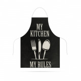 Șorț de bucătărie - 68 x 52 cm - My kitchen, My rules! (negru), Family Pound