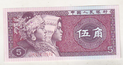 bnk bn China 5 Jiao 1980 unc foto