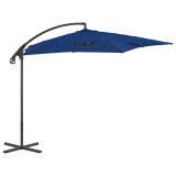 Cumpara ieftin Umbrelă &icirc;n consolă cu st&acirc;lp din oțel, albastru azur, 250x250 cm