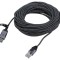 Cablu Goobay USB 3.0 RJ45, 15m, U/FTP, nichelat
