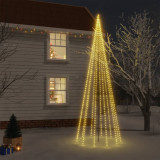 VidaXL Brad de Crăciun cu țăruș, 732 LED-uri, alb cald, 500 cm