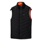 Vesta inteligenta incalzita, flippy, unisex, 2 zone de incalzire, umplutura bumbac, 3 trepte de temperatura, incarcare usb, negru, sub 100 kg, marime