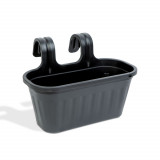 Ghiveci pentru balustrada - mare, plastic - 38 x 25 x 28 cm - negru Best CarHome