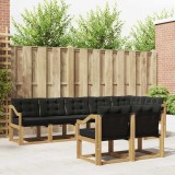 vidaXL Set de canapele de exterior cu pernă 8 pcs Alb și negru 3389606