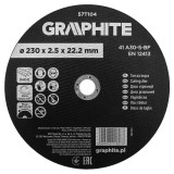 Disc de taiere pentru metal si inox Graphite 230 x 2.5 x 22.2 mm