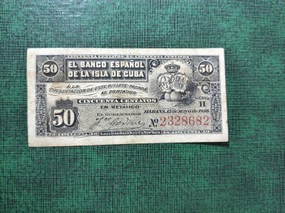 CUBA SPANIOLĂ 50 CENTAVOS 1896 vf foto