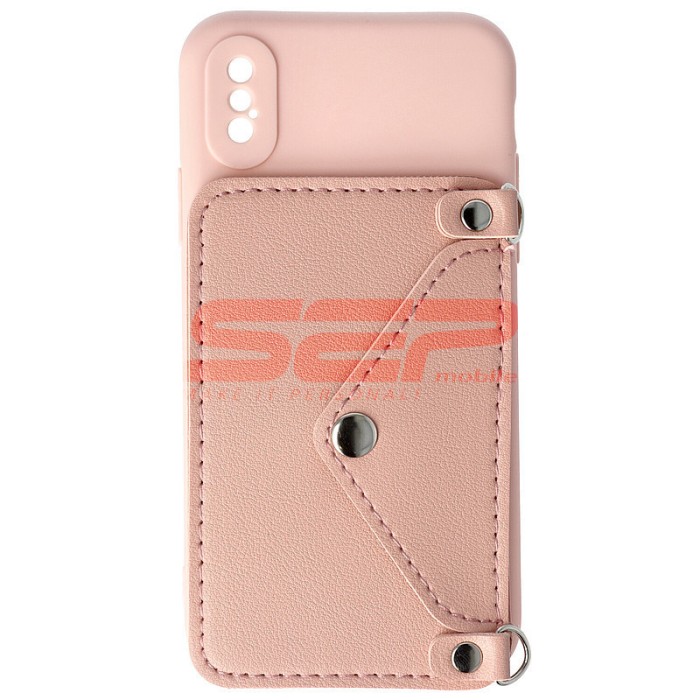 Toc TPU Crossbody Wallet Apple iPhone X PINK
