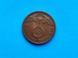 2 Pfennig 1938 lit.D-Germania-stare buna-patina frumoasa