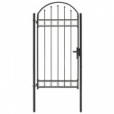 Poarta de gard cu arcada, negru, 100 x 250 cm, otel GartenMobel Dekor, vidaXL