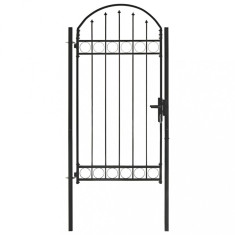 Poarta de gard cu arcada, negru, 100 x 250 cm, otel GartenMobel Dekor
