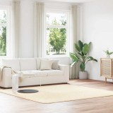 VidaXL Covor shaggy cu pom &icirc;nalt, NAVARRA, crem, 240x240 cm, poliester