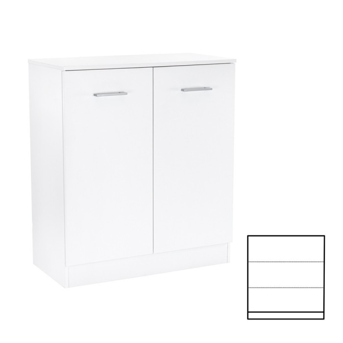 Comodă Miami cu 2 uși 80x92 cm alb-alb