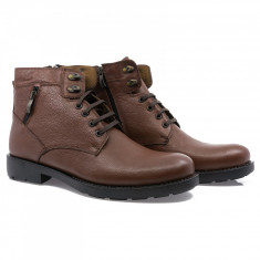 Ghete barbati, Caspian, Cas-7079, casual, piele naturala, maro