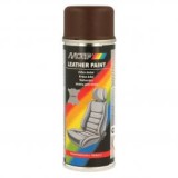 Spray Vopsea Piele, Motip Leather Maron, 200ml