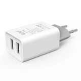 Alimentator Incarcator de la retea la 2x USB: 1x 1A + 1x 2.1A 10W Alb GF-U206 Golf Travel Charger