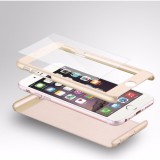 Cumpara ieftin Husa iPhone 8 Plus Auriu + Folie Sticla Cadou, MyStyle, Carcasa Protectie Rezistenta la Socuri si Zgarieturi