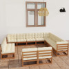 Set mobilier gradina cu perne, 12 piese, maro, lemn masiv pin GartenMobel Dekor, vidaXL