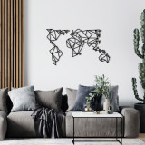 Decoratiune de perete, World Map Metal Decor, metal, 100 x 59 cm, negru, Enzo