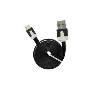 Cablu Date &amp;amp; Incarcare MicroUSB Plat - 1 Metru (Negru) foto