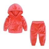 Cumpara ieftin Trening corai din catifea pentru fetite (Marime Disponibila: 18-24 luni), Superbaby