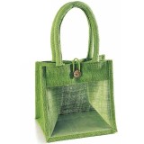 Sacosa pentru cadouri iuta verde 21x15.5x34 cm