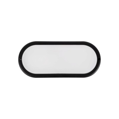 Bat LED oval 18W 6400K 100lm/W IP65, negru, Novelite foto