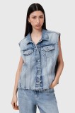 AllSaints vestă din denim LAURA de tranzitie, W055OC