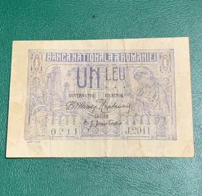 Bancnota 1 leu 1915 foto
