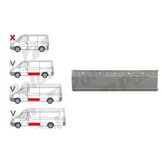 Segment reparatie panou lateral Mercedes Sprinter 07.2006-06.2018, Vw Crafter (2e) 12.2005-2017 partea inferioara Stanga, de Metal, Lungimea 152 cm, foto