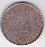 2 x Medalie comemorativa maghiara dedicata celor 13 generali martiri de la Arad, realizata &icirc;n 1874, la 25 de ani de la executia din 6 octombrie 1849