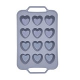 Силиконова форма за печене на кексчета, мъфини, сърца, дръжки подсилени със стоманена тел, 37,4 х 22,5 см